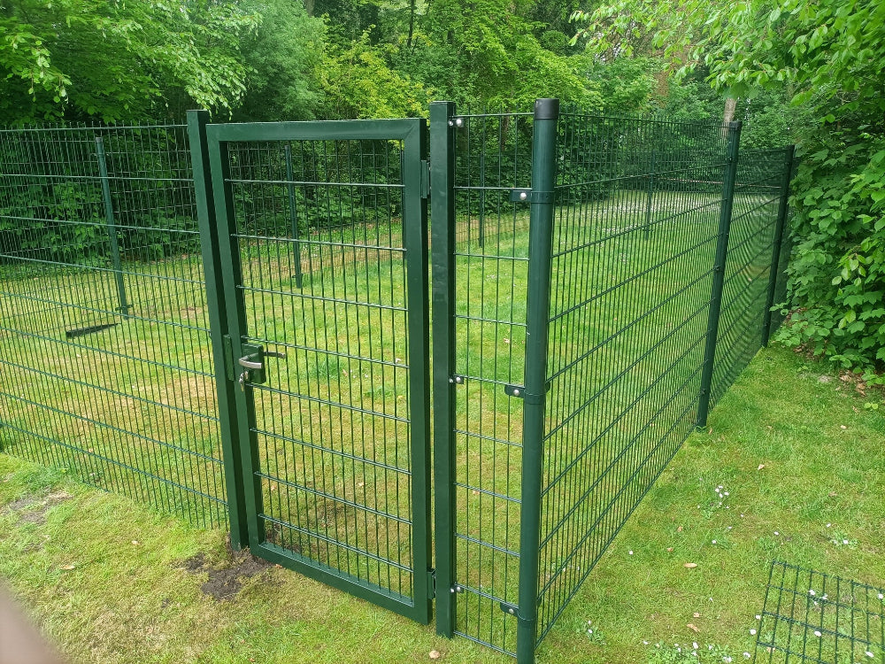 looppoort-dubbelstaafmat hek-kopen ral 6009 groen