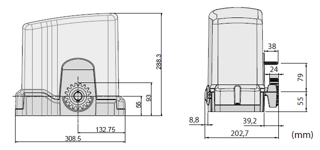 TAU T-ONE8A schuifpoortaandrijving tot 800 kg, complete set