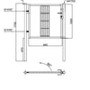 Looppoort-Tuinpoort-Vrije-doorgang-100cm.-Hoogte-100cm.-Zwart hek-kopen